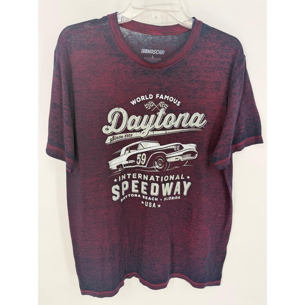 NASCAR Daytona International Speedway Graphic T Shirt Mens Size Large Red Blue - Picture 1 of 3